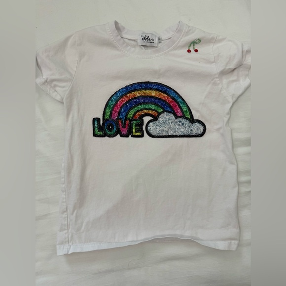 Lola + The Boys Other - Lola & the Boys White Rainbow Love Kids T-Shirt